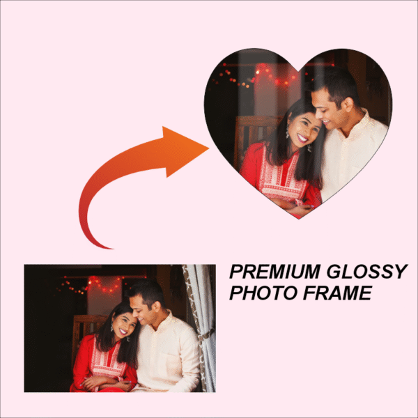 Heart Acrylic Photo Frame | Personalized Couple Photo Gift