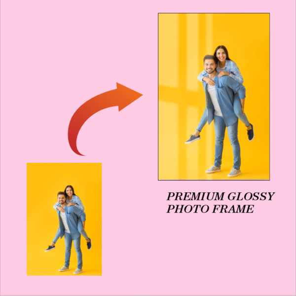 Personalized Portrait Acrylic Photo Print – Glossy Finish – Custom Vertical Frame