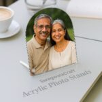 Arch Shape Acrylic Photo Stand – Glossy Finish – Freestanding with Stud Support