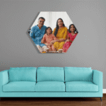 Personalized Hexagon Acrylic Photo Frame | Glossy Finish Family Wall Décor