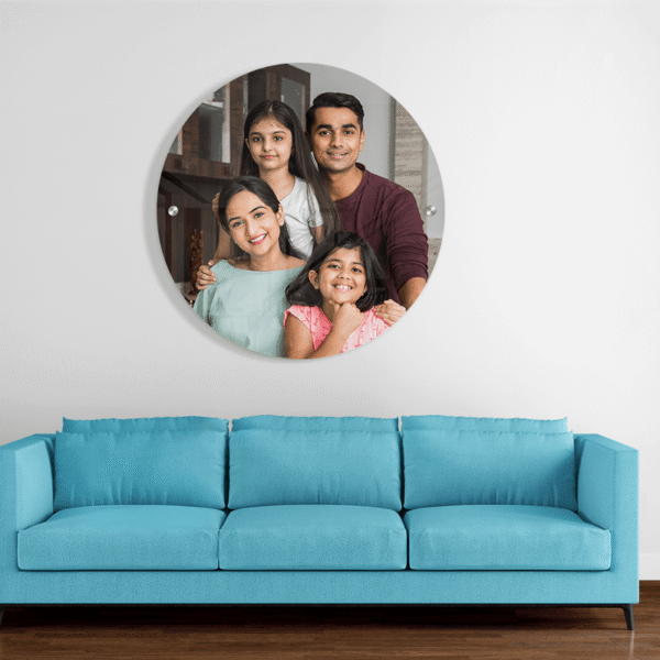 Personalized Round Acrylic Photo Print – Glossy Finish – Custom Circle Frame